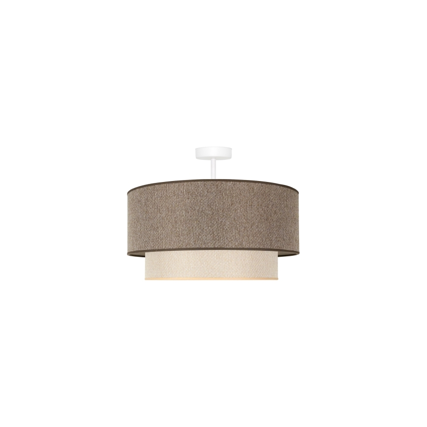 Duolla - Plafonnier BOHO ECO RECYCLING 1xE27/15W/230V d. 45 cm marron/crème
