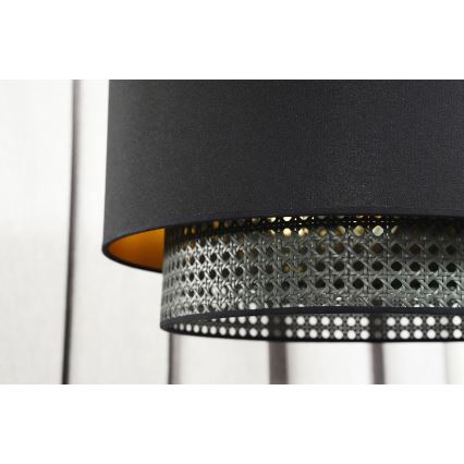 Duolla - Plafonnier BOHO RATTAN 1xE27/15W/230V d. 45 cm noir