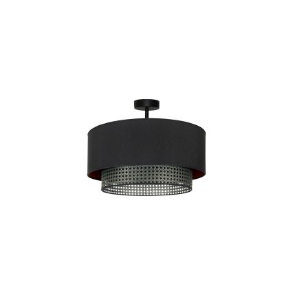 Duolla - Plafonnier BOHO RATTAN 1xE27/15W/230V d. 45 cm noir