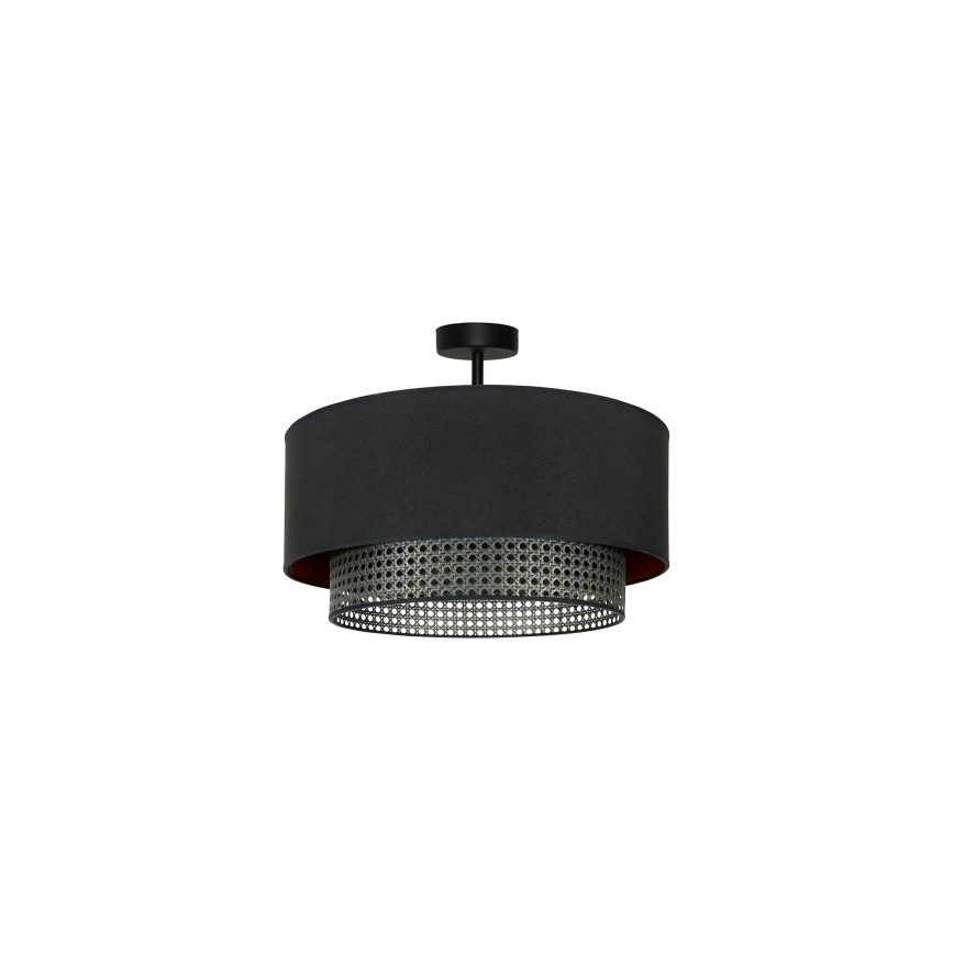 Duolla - Plafonnier BOHO RATTAN 1xE27/15W/230V d. 45 cm noir