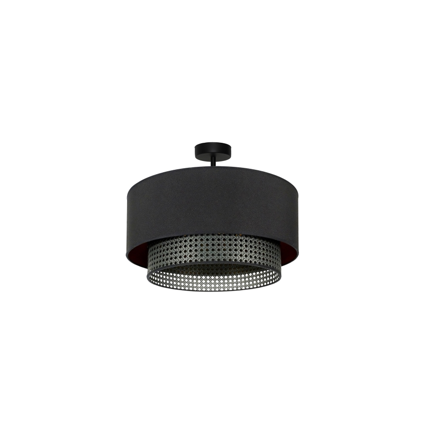 Duolla - Plafonnier BOHO RATTAN 1xE27/15W/230V d. 45 cm noir