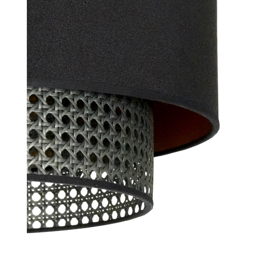 Duolla - Plafonnier BOHO RATTAN 1xE27/15W/230V d. 45 cm noir