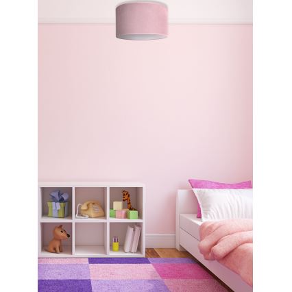 Duolla - Plafonnier BRISTOL 1xE27/15W/230V diam. 45 cm rose/blanc