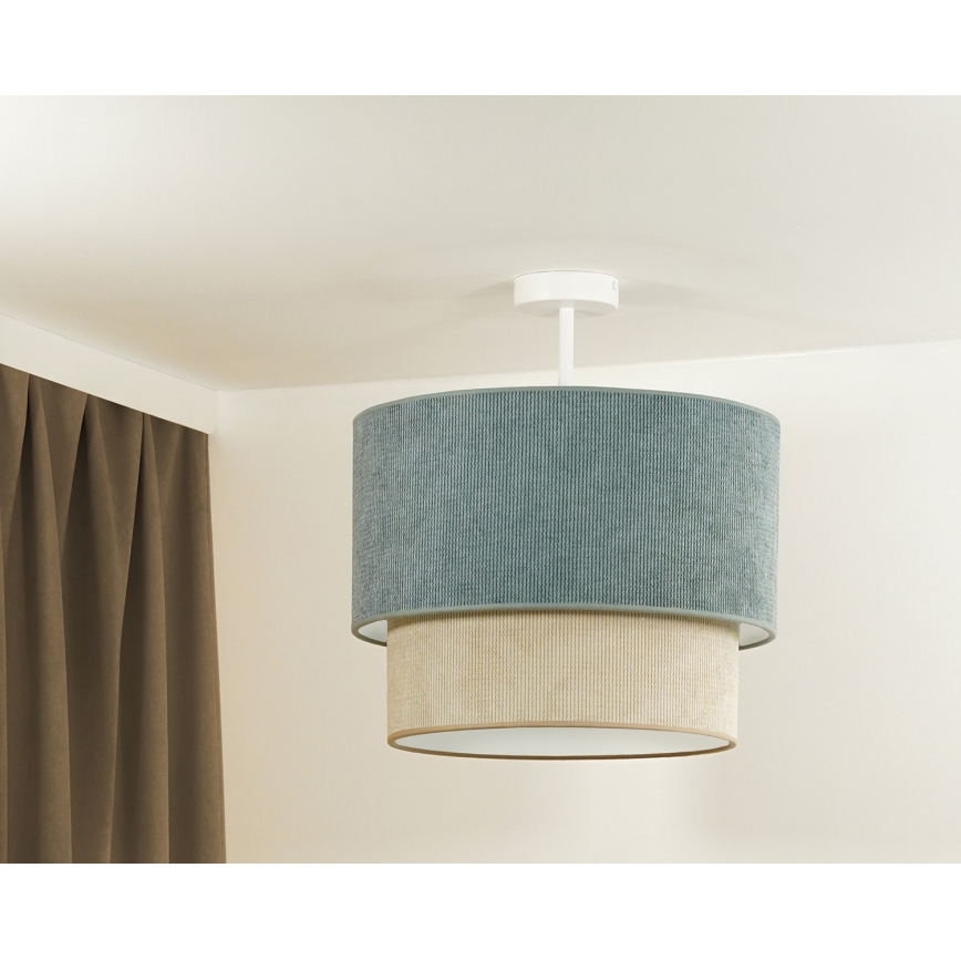 Duolla - Plafonnier CORDUROY 1xE27/15W/230V d. 40 cm bleu/beige