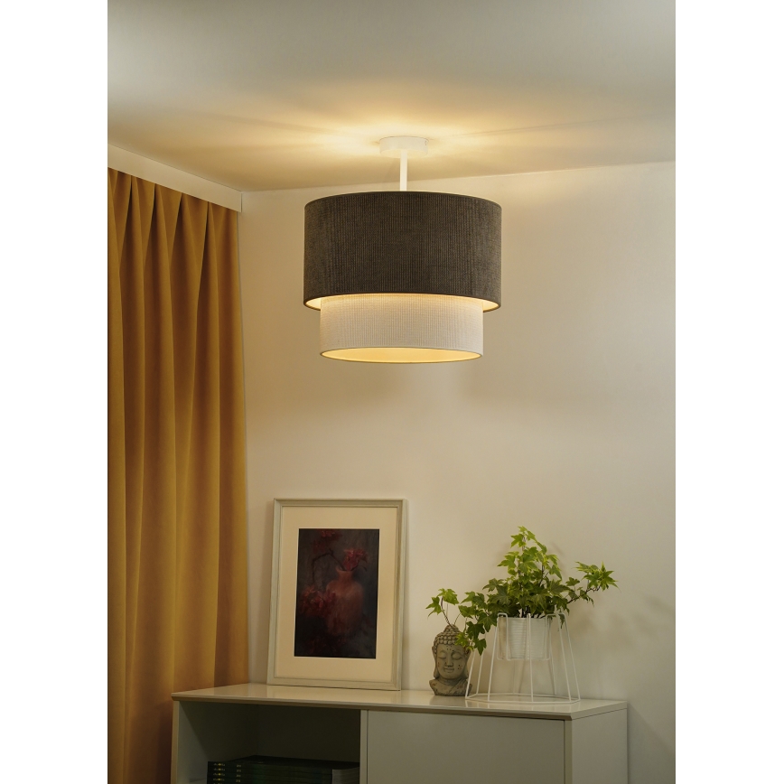 Duolla - Plafonnier CORDUROY 1xE27/15W/230V d. 40 cm marron/crème
