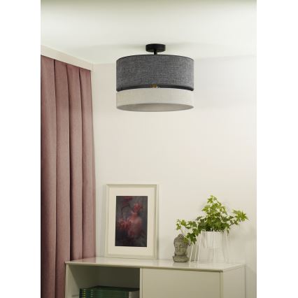 Duolla - Plafonnier DOUBLE 1xE27/15W/230V d. 40 cm gris