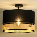 Duolla - Plafonnier DOUBLE RATTAN 1xE27/15W/230V d. 40 cm noir/beige