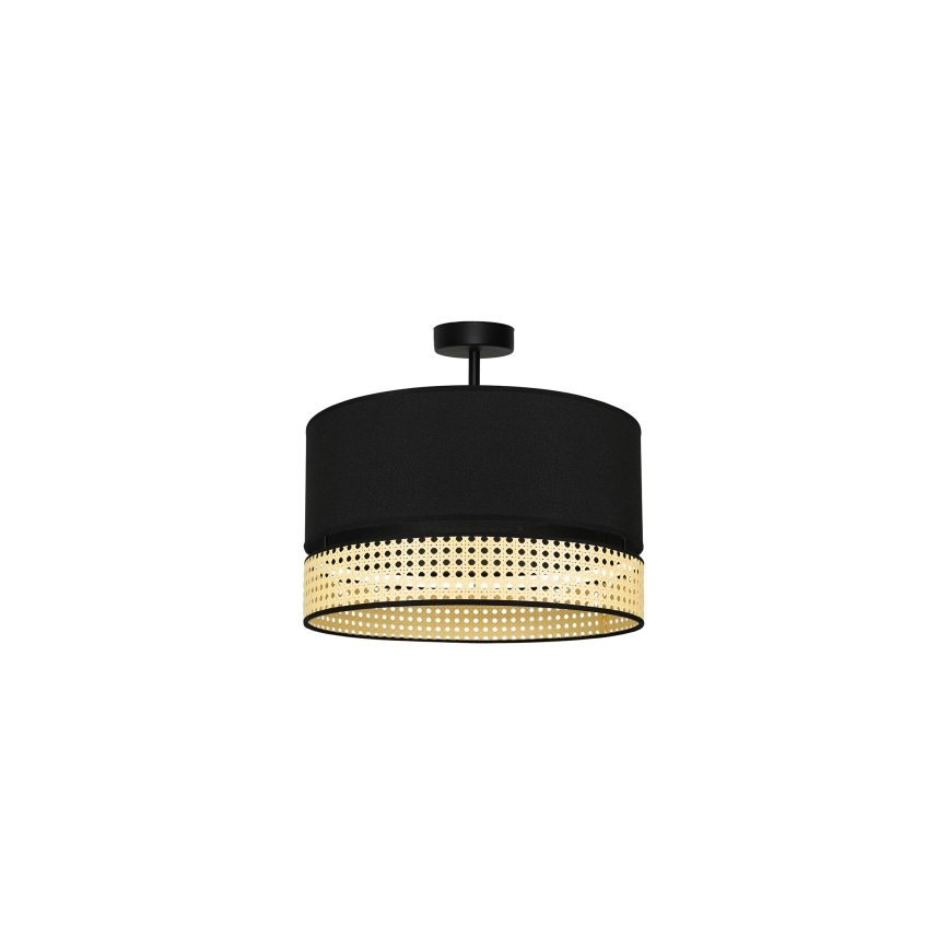 Duolla - Plafonnier DOUBLE RATTAN 1xE27/15W/230V d. 40 cm noir/beige