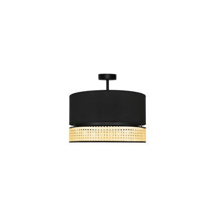 Duolla - Plafonnier DOUBLE RATTAN 1xE27/15W/230V d. 40 cm noir/beige