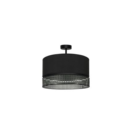 Duolla - Plafonnier DOUBLE RATTAN 1xE27/15W/230V d. 40 cm noir