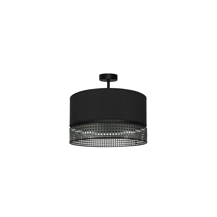 Duolla - Plafonnier DOUBLE RATTAN 1xE27/15W/230V d. 40 cm noir