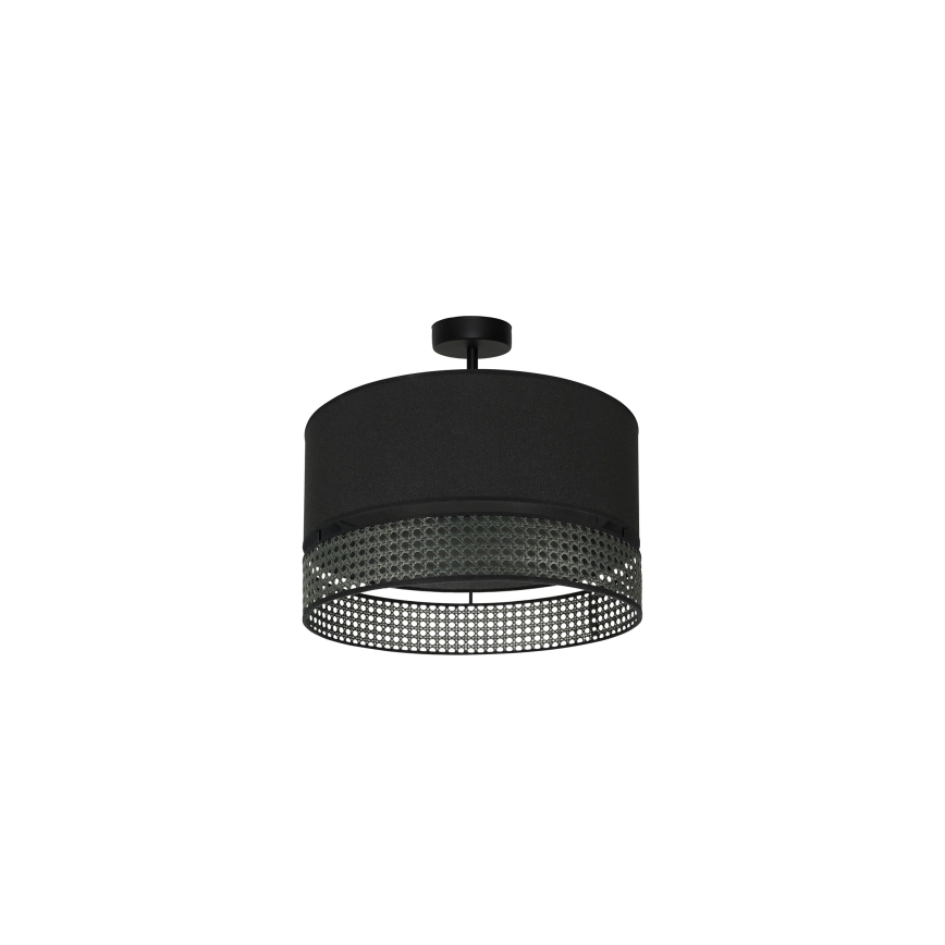 Duolla - Plafonnier DOUBLE RATTAN 1xE27/15W/230V d. 40 cm noir