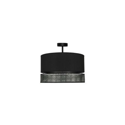 Duolla - Plafonnier DOUBLE RATTAN 1xE27/15W/230V d. 40 cm noir