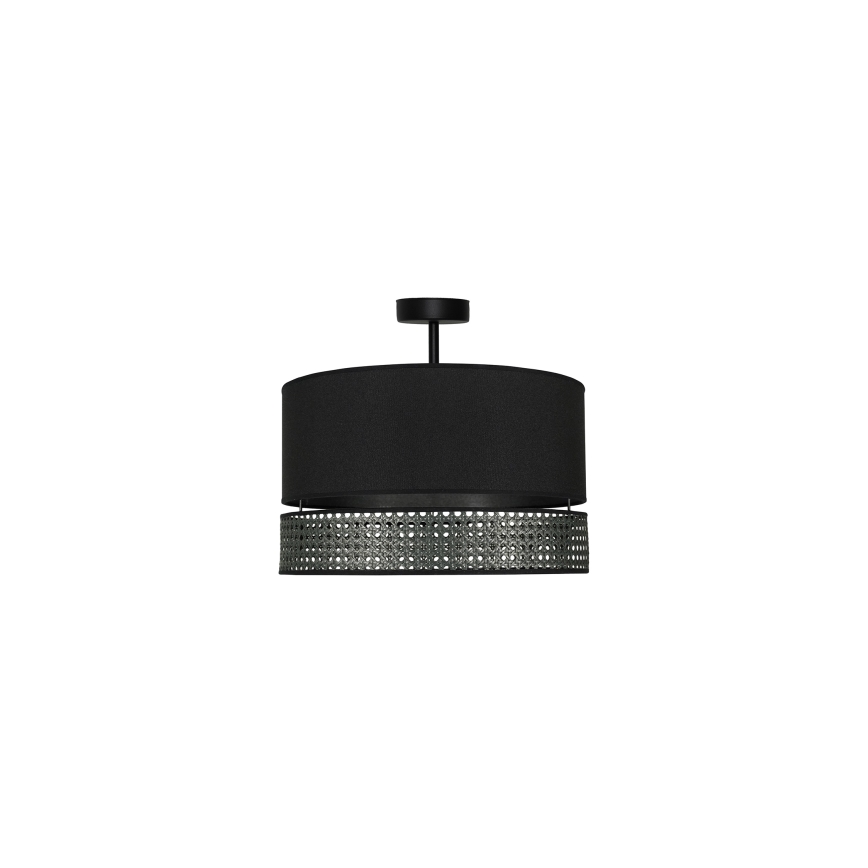 Duolla - Plafonnier DOUBLE RATTAN 1xE27/15W/230V d. 40 cm noir