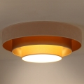 Duolla - Plafonnier LUNETA LED/26W/230V d. 60 cm 4000K crème/doré/beige