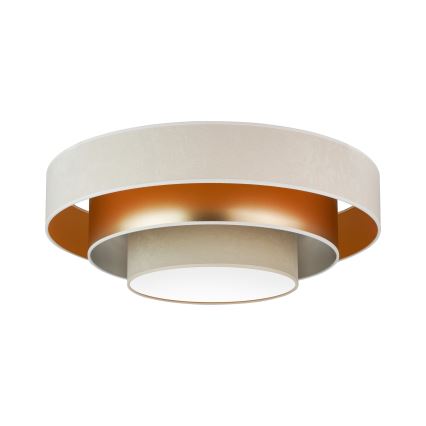 Duolla - Plafonnier LUNETA LED/26W/230V d. 60 cm 4000K crème/doré/beige