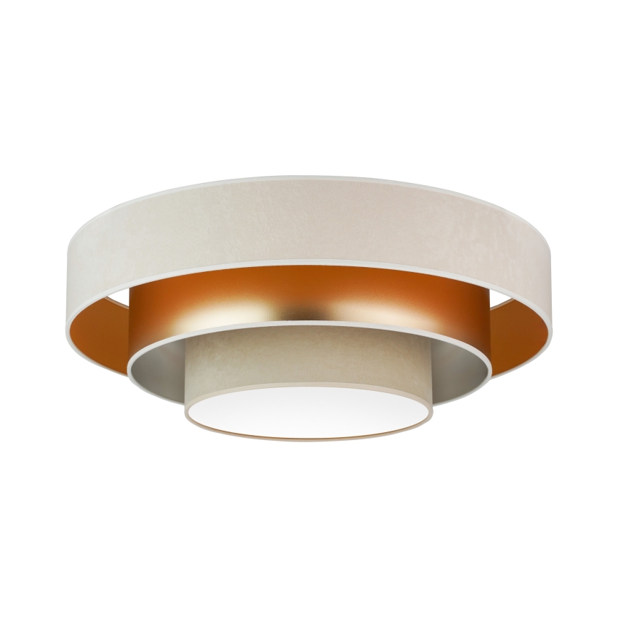 Duolla - Plafonnier LUNETA LED/26W/230V d. 60 cm 4000K crème/doré/beige