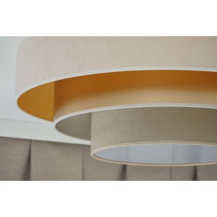 Duolla - Plafonnier LUNETA LED/26W/230V d. 60 cm 4000K crème/doré/beige