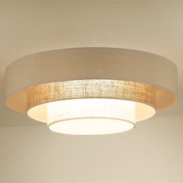 Duolla - Plafonnier LUNETA LED/26W/230V d. 60 cm 4000K crème/marron