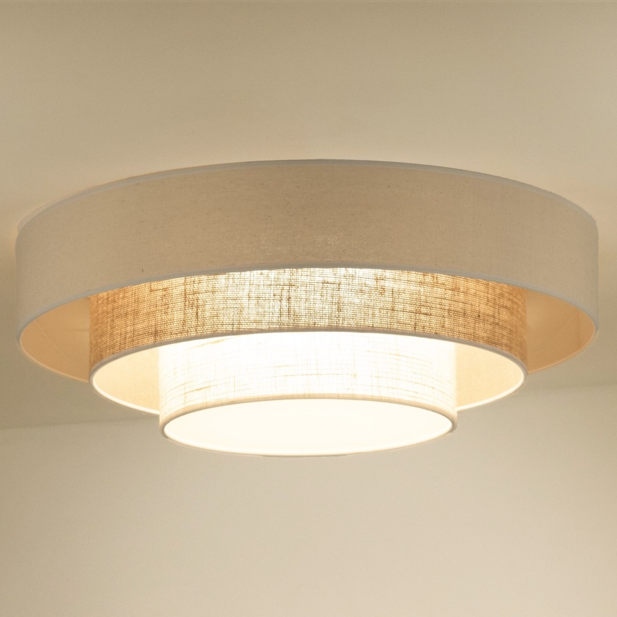 Duolla - Plafonnier LUNETA LED/26W/230V d. 60 cm 4000K crème/marron