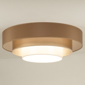Duolla - Plafonnier LUNETA LED/26W/230V d. 60 cm 4000K marron/doré/blanc