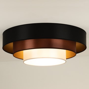 Duolla - Plafonnier LUNETA LED/26W/230V d. 60 cm 4000K noir/cuivre/blanc