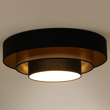 Duolla - Plafonnier LUNETA LED/26W/230V d. 60 cm 4000K noir/doré