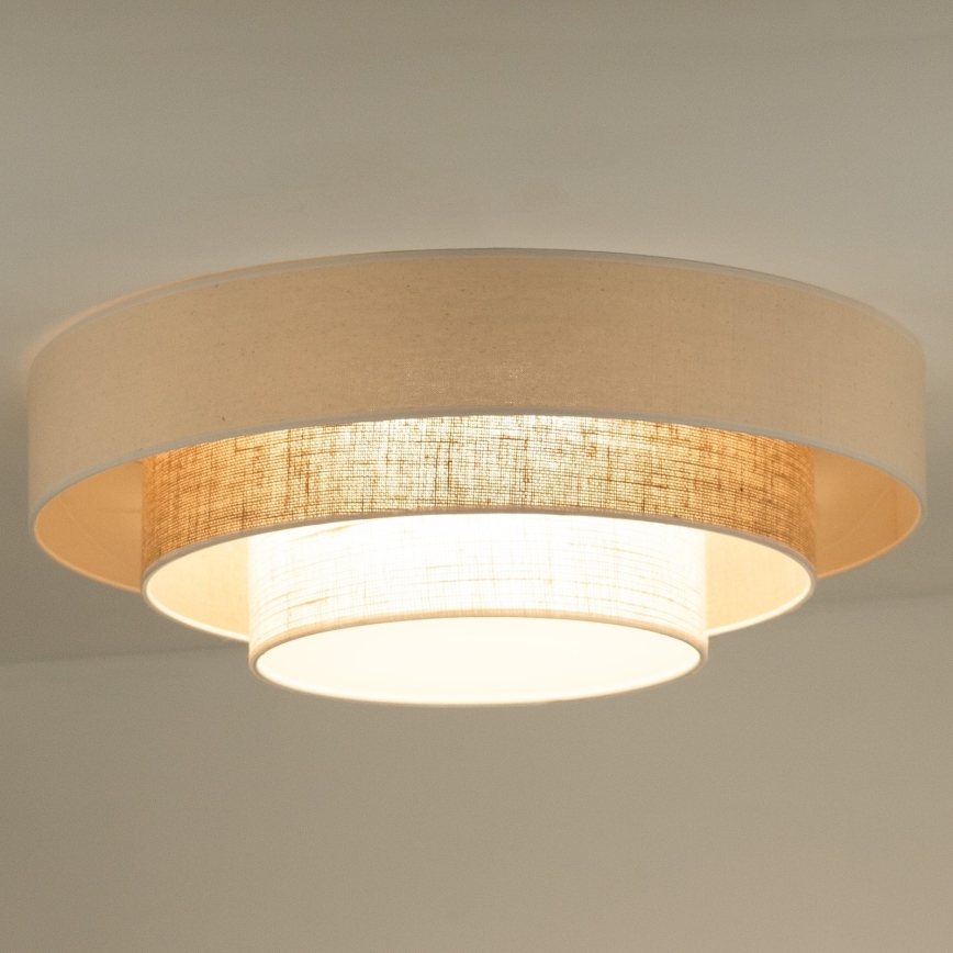 Duolla - Plafonnier LUNETA LED/26W/230V d. 60 cm 4000K rotin/beige/marron