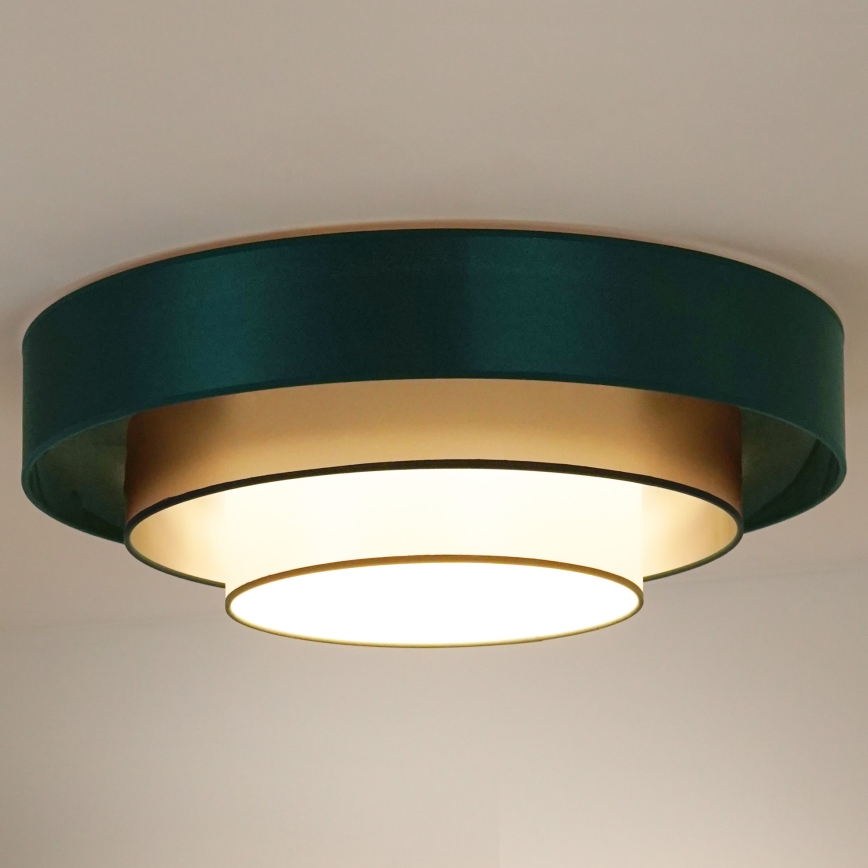 Duolla - Plafonnier LUNETA LED/26W/230V d. 60 cm 4000K vert/doré/blanc