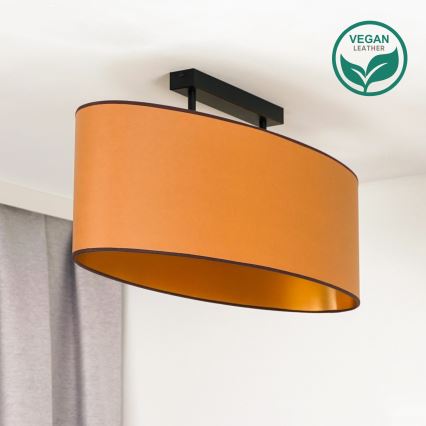 Duolla - Plafonnier OVAL VEGAN 2xE27/15W/230V marron