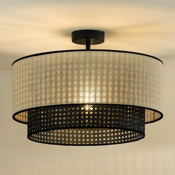 Duolla - Plafonnier RATTAN YUTE 1xE27/15W/230V d. 45 cm crème/noir