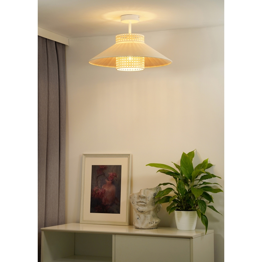 Duolla - Plafonnier RIO RATTAN 1xE27/15W/230V d. 45 cm beige/rotin