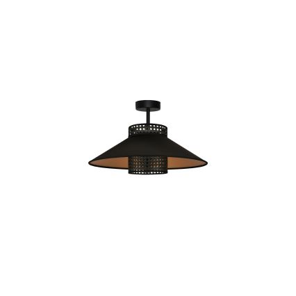 Duolla - Plafonnier RIO RATTAN 1xE27/15W/230V d. 45 cm noir/doré