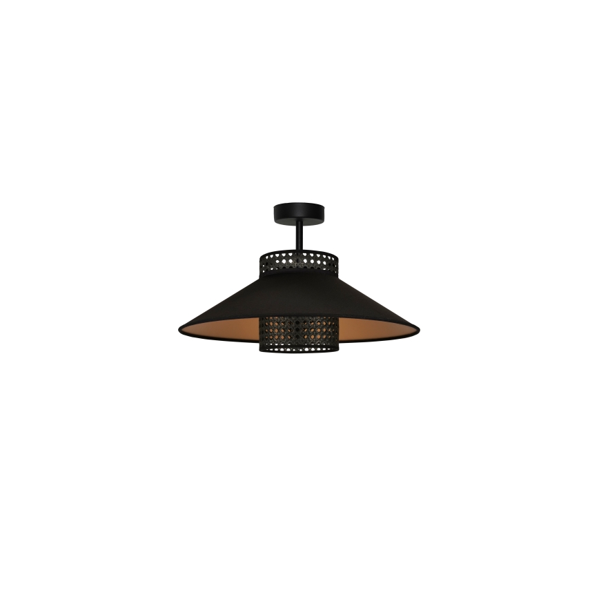 Duolla - Plafonnier RIO RATTAN 1xE27/15W/230V d. 45 cm noir/doré
