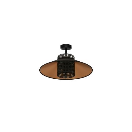 Duolla - Plafonnier RIO RATTAN 1xE27/15W/230V d. 45 cm noir/doré