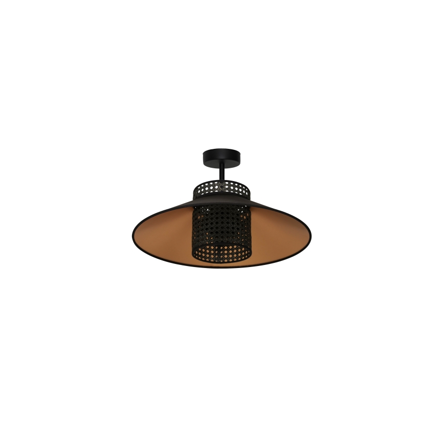 Duolla - Plafonnier RIO RATTAN 1xE27/15W/230V d. 45 cm noir/doré