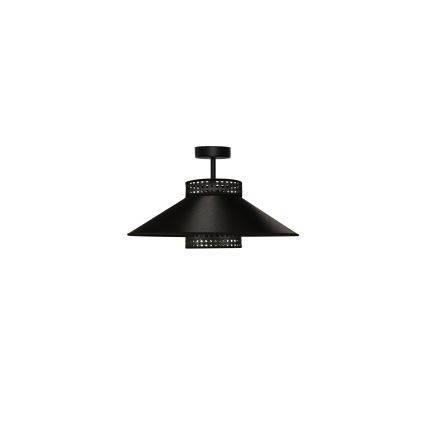Duolla - Plafonnier RIO RATTAN 1xE27/15W/230V d. 45 cm noir/doré