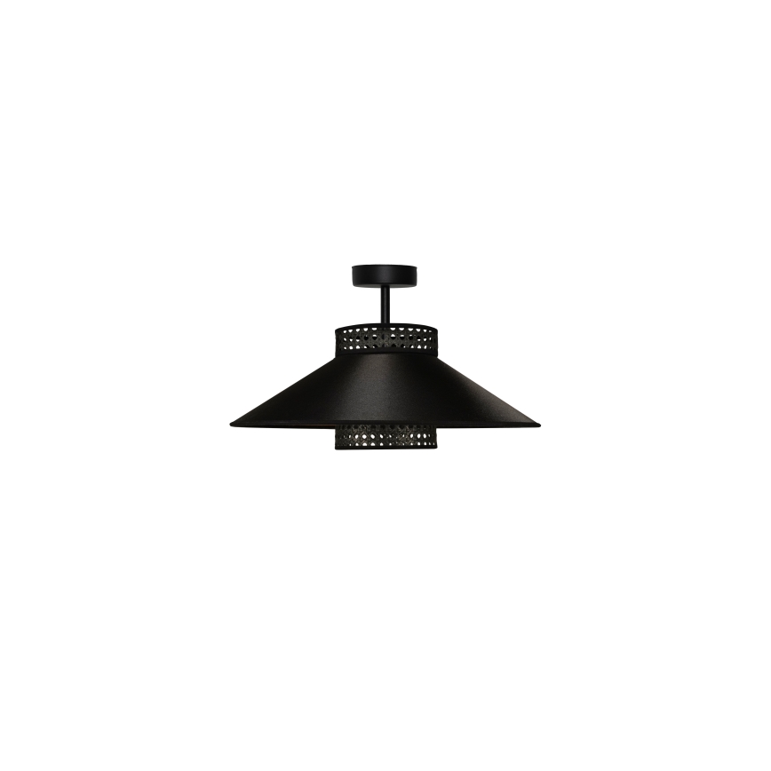 Duolla - Plafonnier RIO RATTAN 1xE27/15W/230V d. 45 cm noir/doré