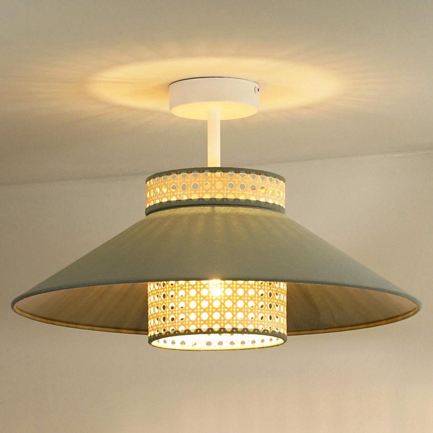 Duolla - Plafonnier RIO RATTAN 1xE27/15W/230V d. 45 cm vert/rotin
