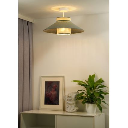 Duolla - Plafonnier RIO RATTAN 1xE27/15W/230V d. 45 cm vert/rotin