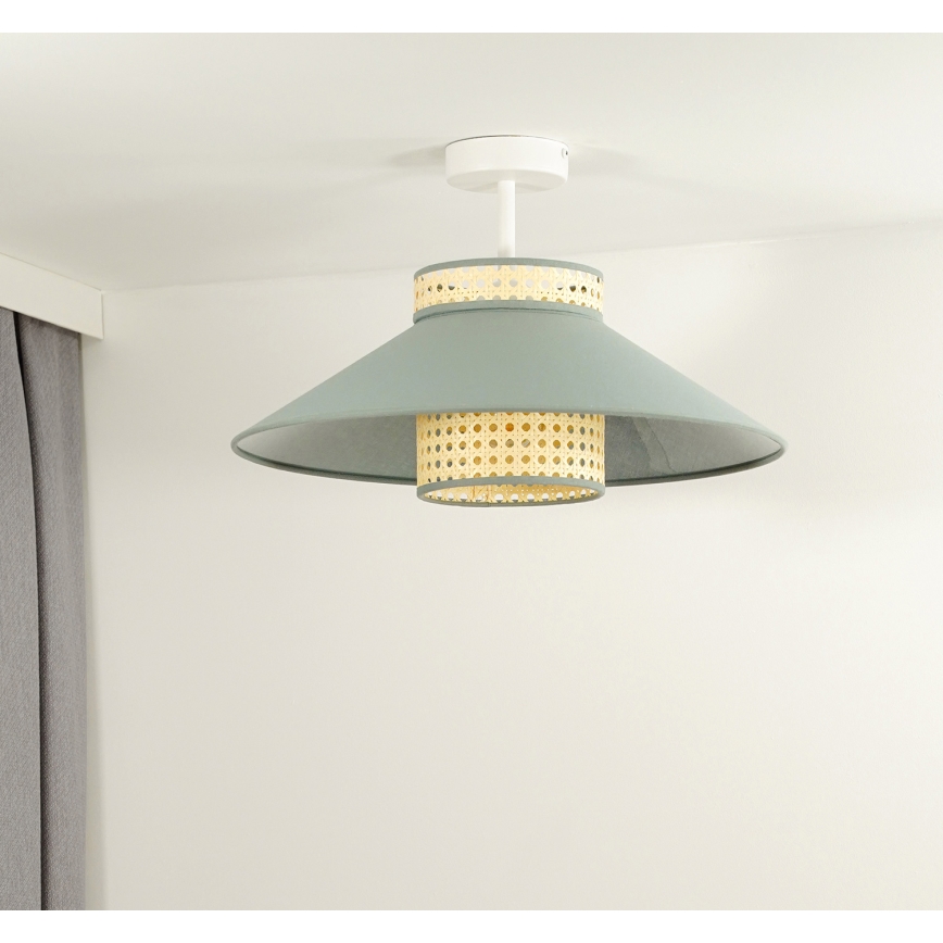Duolla - Plafonnier RIO RATTAN 1xE27/15W/230V d. 45 cm vert/rotin