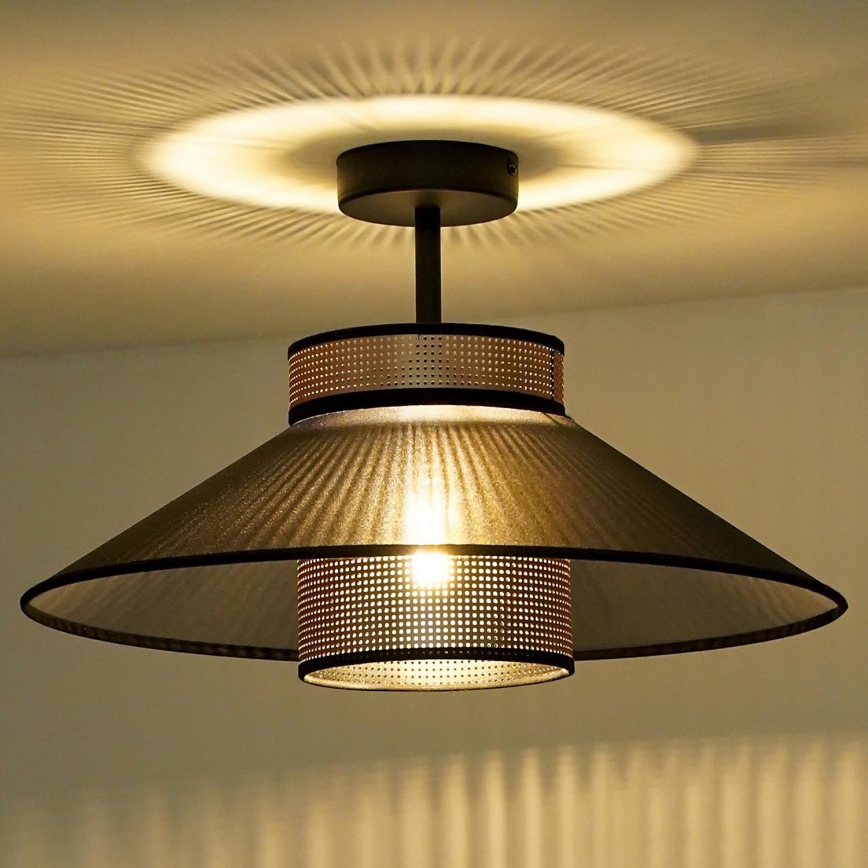 Duolla - Plafonnier RIO SHINY 1xE27/15W/230V d. 45 cm noir/cuivre