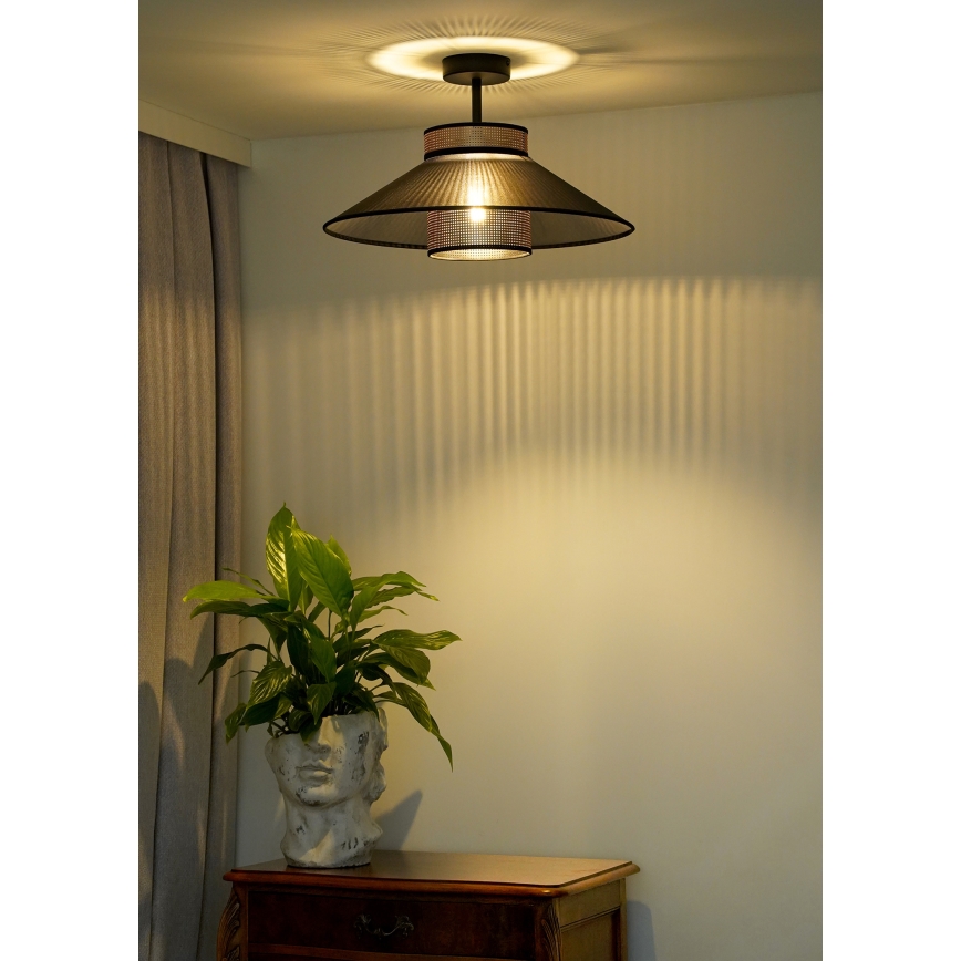 Duolla - Plafonnier RIO SHINY 1xE27/15W/230V d. 45 cm noir/cuivre
