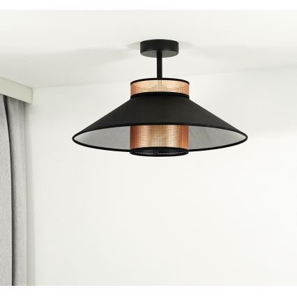 Duolla - Plafonnier RIO SHINY 1xE27/15W/230V d. 45 cm noir/cuivre