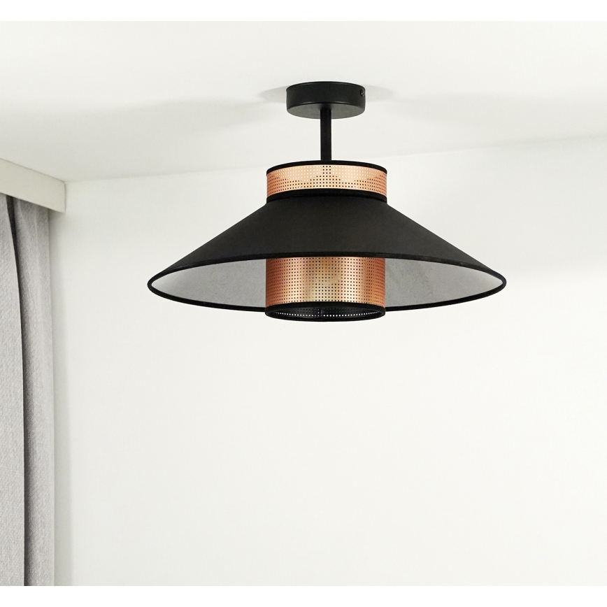 Duolla - Plafonnier RIO SHINY 1xE27/15W/230V d. 45 cm noir/cuivre