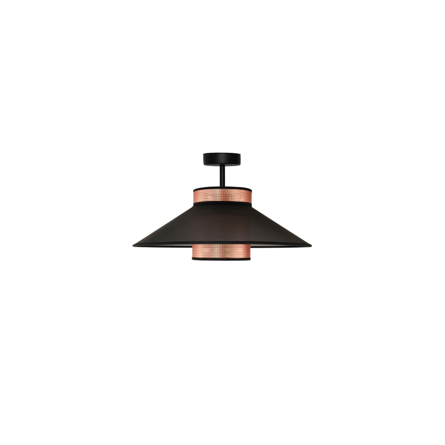 Duolla - Plafonnier RIO SHINY 1xE27/15W/230V d. 45 cm noir/cuivre