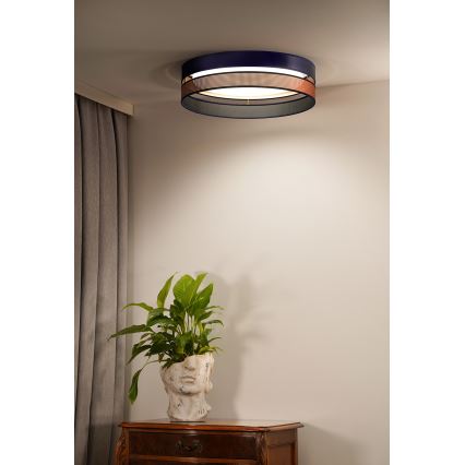 Duolla - Plafonnier ROLLER DUO SHINY LED/24W/230V d. 45 cm bleu/cuivre