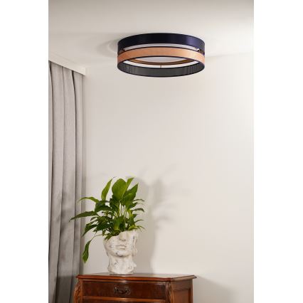 Duolla - Plafonnier ROLLER DUO SHINY LED/24W/230V d. 45 cm bleu/cuivre