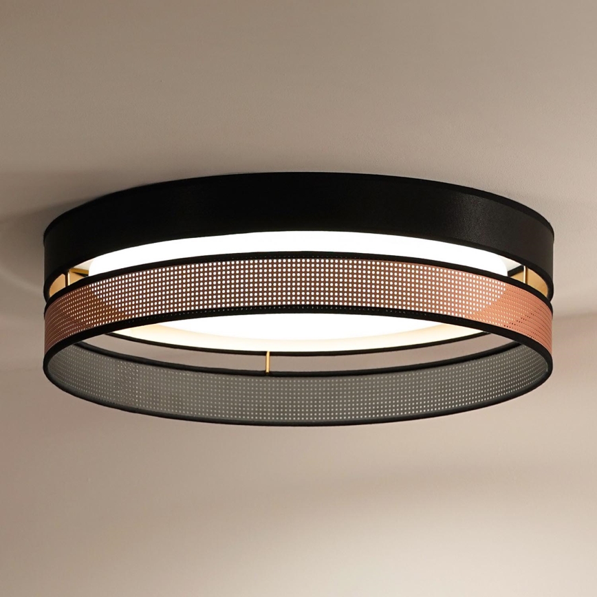 Duolla - Plafonnier ROLLER DUO SHINY LED/24W/230V d. 45 cm noir/cuivre