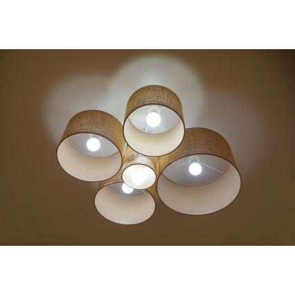 Duolla - Plafonnier ROLLER PENTO 5xE27/60W/230V beige